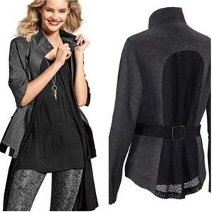 Cabi Heather Gray Mesh Back Light Jacket